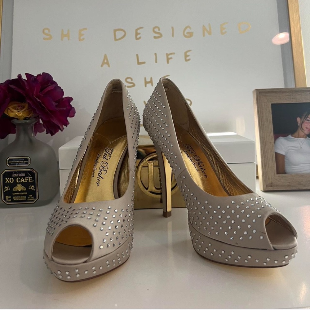 Elegant Peep-Toe Ted Baker Studded Heels